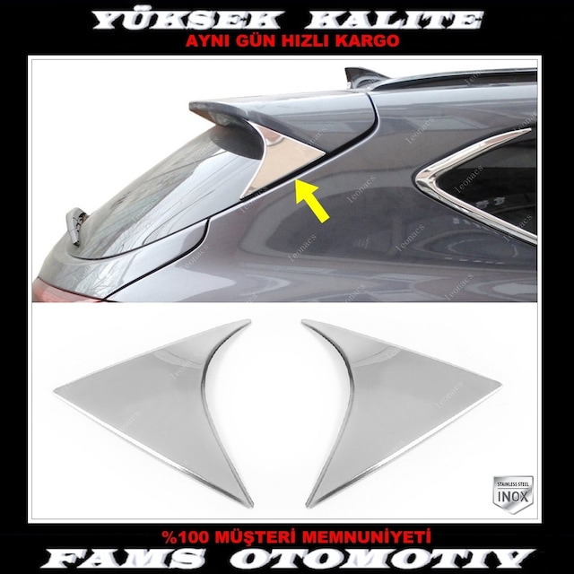 Hyundai Tucson Krom Arka Cam Köşe Çıta 2 Prç P.Çelik 2015-2019