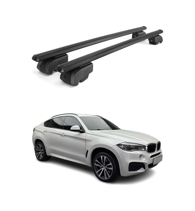 Bmw X6 F16 F86 2014-2019 Arası Uyumlu Port Bagaj Taşıyıcı Ara Atkı Alüminyum Siyah 2 Parça