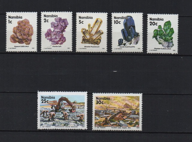 Namibya 1991 Mineraller I.seri 1-2-5-10-20-25-30 Cent Tam Seri Lt0035b Teşhir Ürün