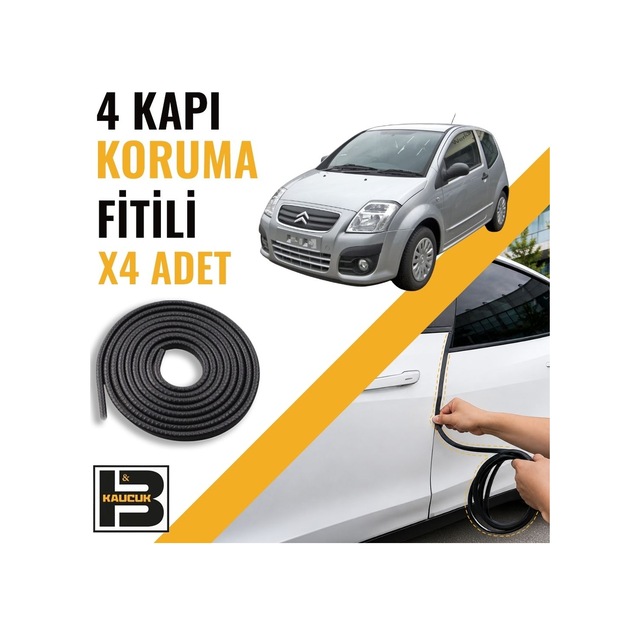 Citroen C2 Kapı Koruma Fitili-4 Kapı-siyah-bm2529
