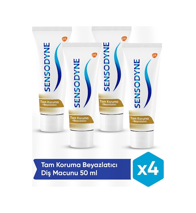 Sensodyne Tam Koruma + Beyazlatıcı Diş Macunu 4 x 50 ML