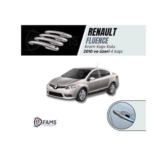 Famsotomotiv Renault Fluence Krom Kapı Kolu 4 Kapı 2010 Üzeri P. Çelik