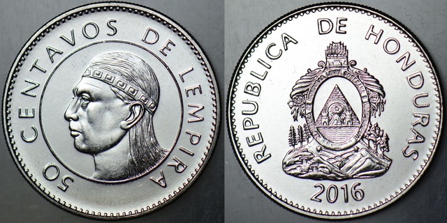 Honduras 50 Centavos 2016 Çil.