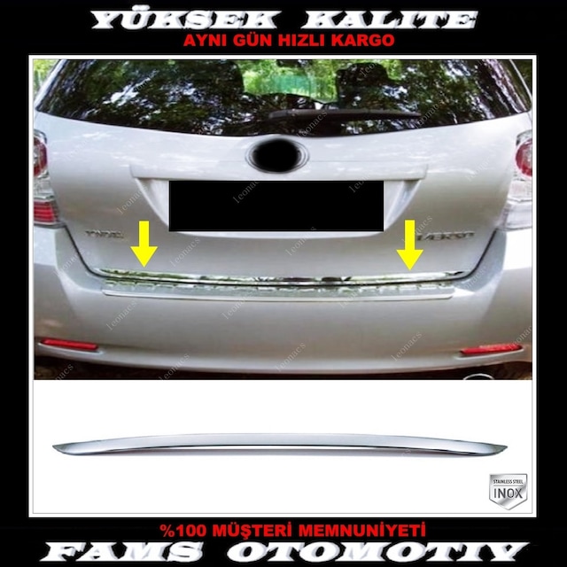 Toyota Verso Krom Bagaj Alt Çıtası 2009 Üzeri P.Çelik