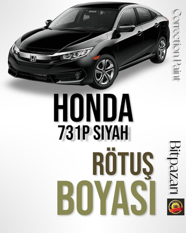 Honda 731p Siyah - Profesyonel Rötüş Boyası - Crv, Civic, Jazz, Accord, Cr-z , Hr-v