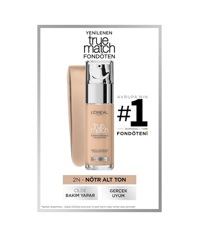 L'Oreal Paris True Match Bakım Yapan Fondöten 2N Vanilia 30 ML