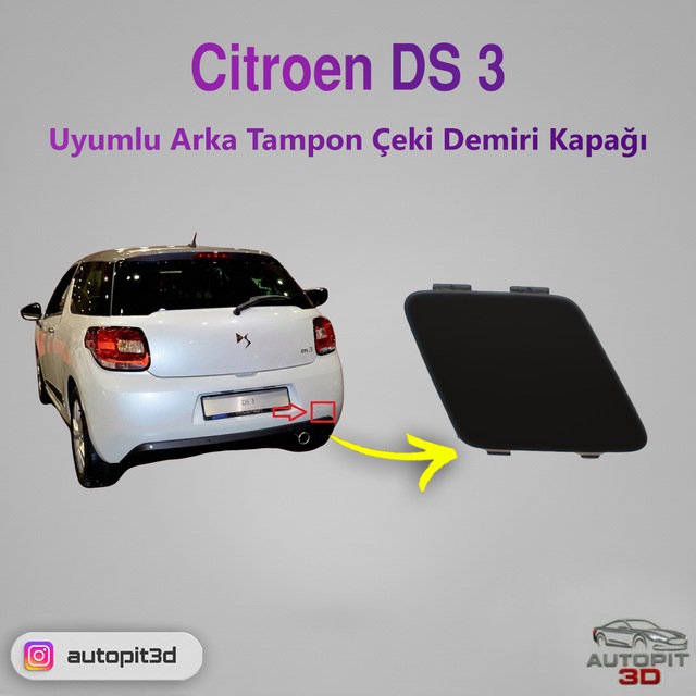 Citroën Ds 3 2010 Uyumlu Arka Tampon Çeki Demiri Kapağı