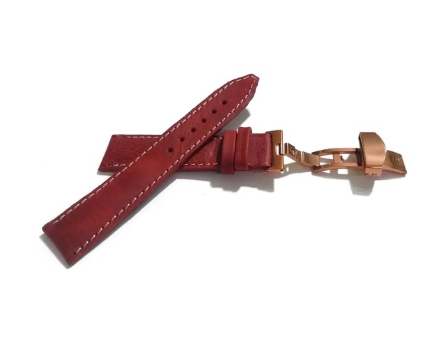 Fado Her Saate Uygun Kelebek Toka 22 Mm Hakiki Deri 479 Rose Toka Kırmızı