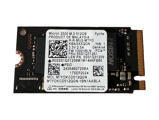 Micron 2500 512GB NVMe M.2 2280 PCIe 4.0