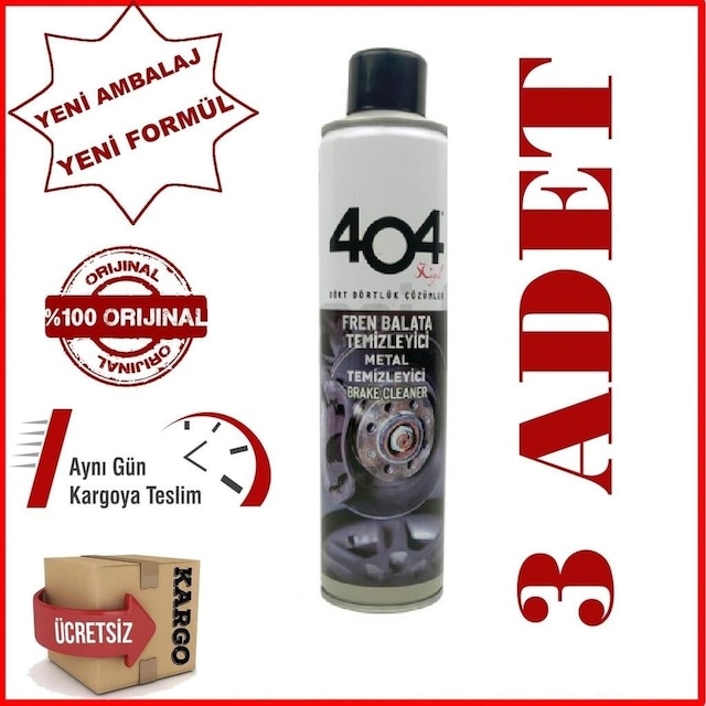 404 Fren Balata Temizleyici Spreyi 500Ml 3Adet +
