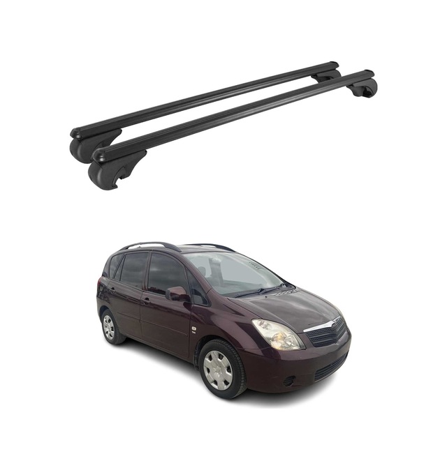 Toyota Yaris Verso 1999-2005 Arası Uyumlu Port Bagaj Taşıyıcı Ara Atkı Alüminyum Siyah 2 Parça