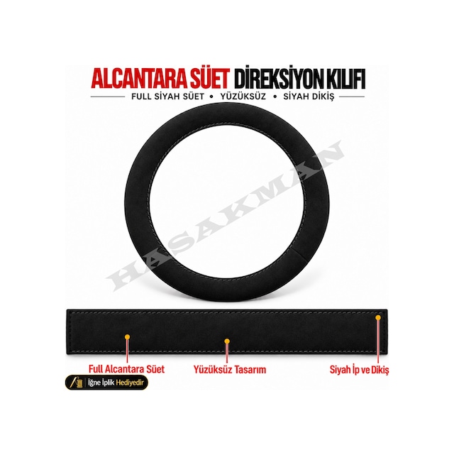 Mını Cooper Clubman R55 Dikme Direksiyon Kılıfı Alcantara Süet Monza Black Tek Kapı Station 2007-2014