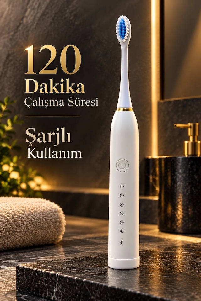 Ers Şarjlı Diş Fırçası Beyaz 2 Dakika Zamanlayıcılı