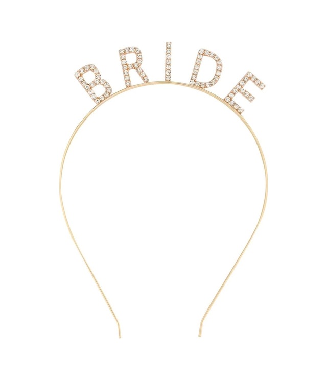 Mey İthalat Altın Gold Renk Bekarlığa Veda Kristal Taş Bride Tacı İthal 16x10 Cm