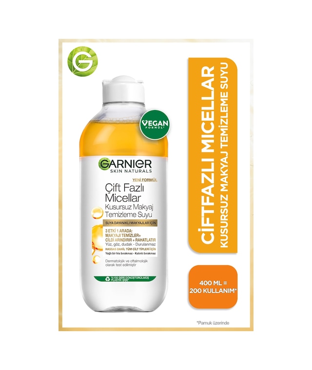 Garnier Çift Fazlı Micellar Kusursuz Makyaj Temizleme Suyu 400 ML