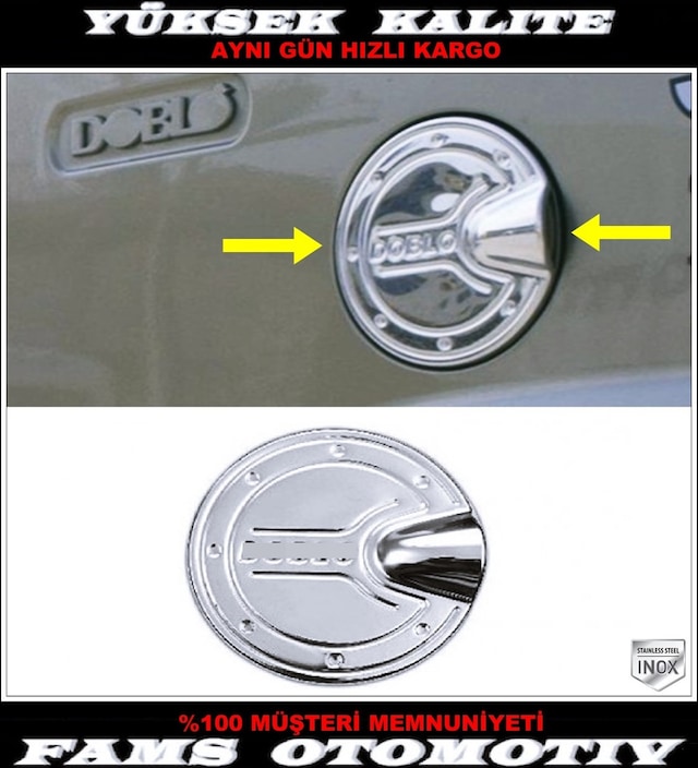 Fiat Doblo Krom Depo Kapağı 2000-2010 Arası Paslanmaz Çelik