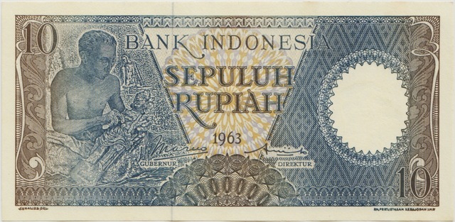 Endonezya 10 Rupiah 1963 Çil.