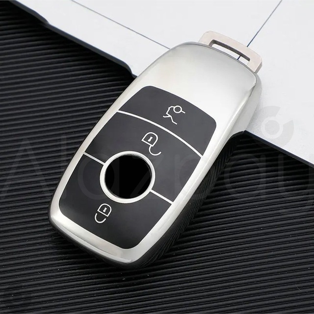 Mercedes A B C E S G Serisi Cla Cle Gls Gla Glb Glc Amg Uyumlu Parlak Tpu Anahtar Kılıfı Gümüş