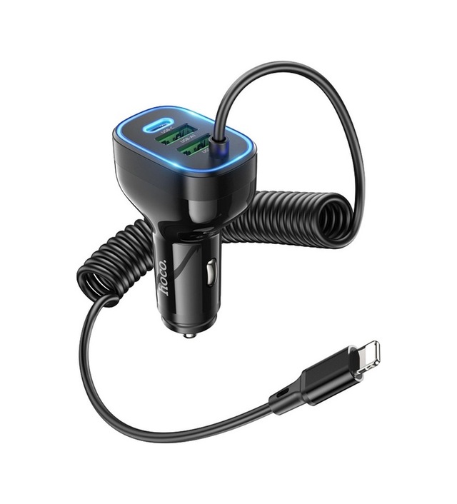Hoco Nz11a 30w 2 Usb+ Type-c Girişli İphone Kablolu Araç Çakmakl
