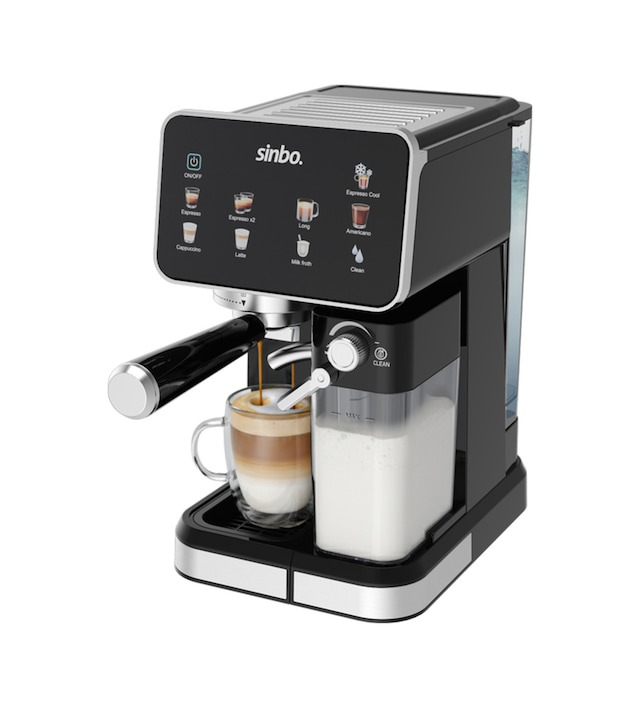 Sinbo SCM 2995 Pro 20 Bar Basınç Süt Haznesi Dokunmatik Kapsüllü & Toz Kahve Espresso Makinesi