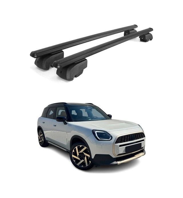 Mini Countryman U25 2024-2027 Arası Uyumlu Port Bagaj Taşıyıcı Ara Atkı Alüminyum Siyah 2 Parça