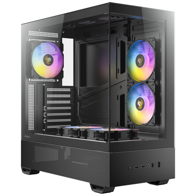 Antec CX705 - 270 PANORAMIK - PWM FAN - - - 360MM RADYATOR DESTEGI - 430MM GPU UYUMU Mid Tower mATX 5x120mm Fans ARGB Tempered Glass USB-C