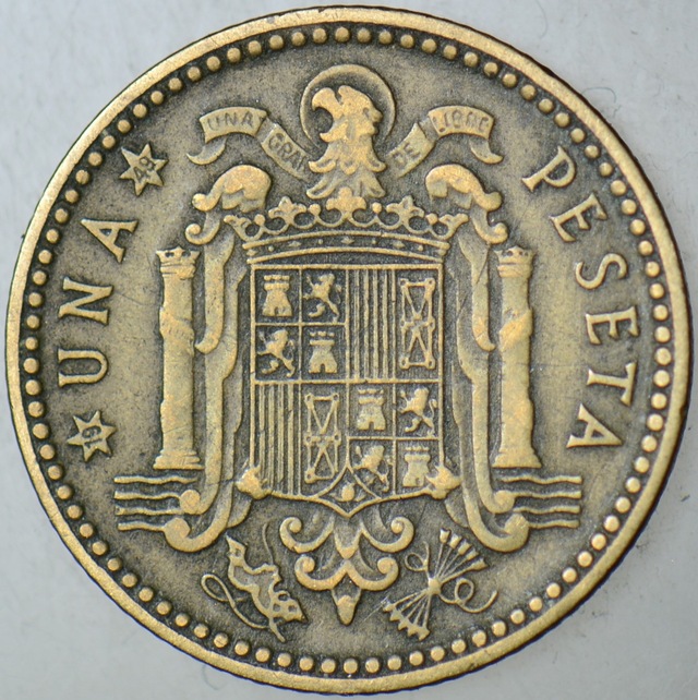 İspanya 1 Peseta 1947 49 Franco Dönemi. 61424004