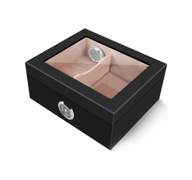 Falconetti Siyah Camlı Humidor Puro Kutusu rc44