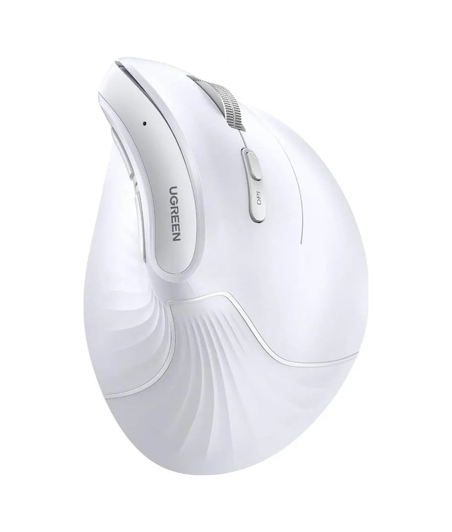 Ugreen 4000 Dpı 6 Tuşlu Ergonomik Kablosuz Dikey Mouse, Beyaz, 45759 -