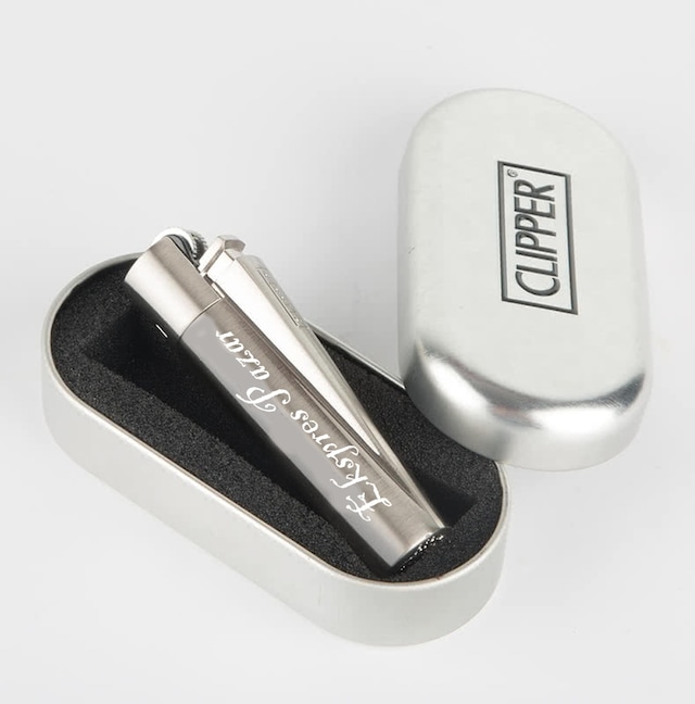 Clipper Kişiye Özel Metal Çakmak Özel Kutulu ve Baskılı Gümüş