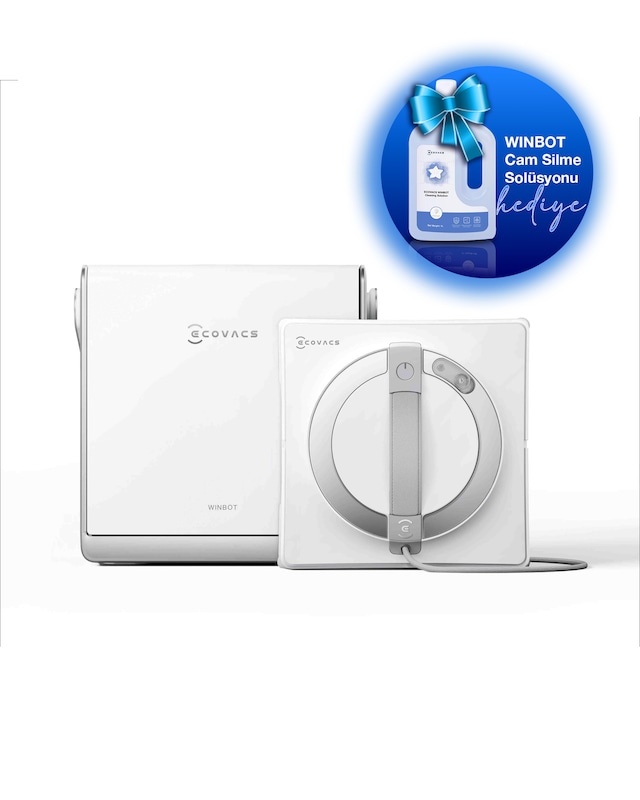 Ecovacs Winbot W2 Pro Omni Cam Silme Robotu Ve Cam Silme Solüsyonu Beyaz