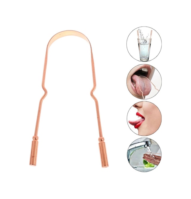 Yüksek Kaliteli Bakır Dil Fırçası İle Etkili Ağız Temizleme Aleti