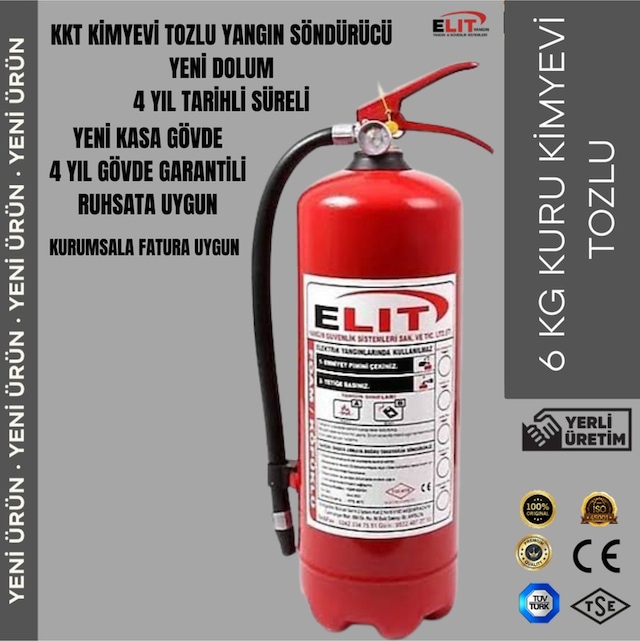Yangın Söndürme Tüpü Ruhsata Uygun 6 Kg Kkt Kimyevi Tozlu Söndürücü - 750595334