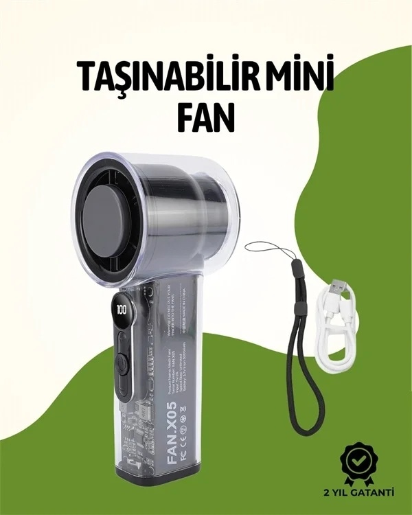 Ers Sessiz Çalışan Taşınabilir Fan Dijital Göstergeli 100 Kademeli Hız Ayarı