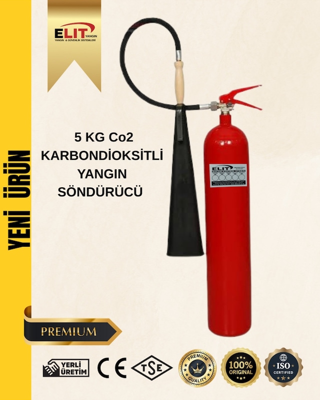 Elit Yangın Co2 Karbondioksit Gazlı Yangın Söndürme Tüpü Marin Belgeli Tekneye Uygun