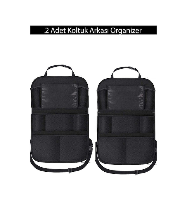 Mc Global Araba Koltuk Arkası Eşya Düzenleyici Organizer Koltuk Arkası Koruyucu Tablet Cepli 2 Adet
