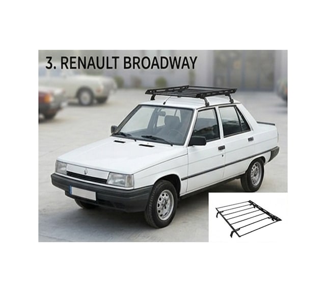 Oluklu Tavan Sepeti Renault R9 Broadway Uyumlu 4 Ayaklı Bagaj Sepeti 1985-1999