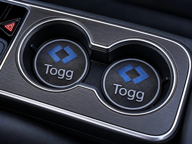 Togg Araç Bardaklık Altlığı , Togg Şişe Ve Bardak Altlığı, Togg Logolu Oto Bardaklık Altlığı