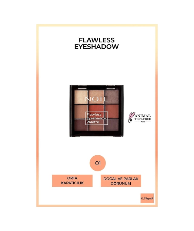 Flawless Eyeshadow Mat Ve Işıltılı Toz Göz Far Paleti - 01 Canlı Renkler