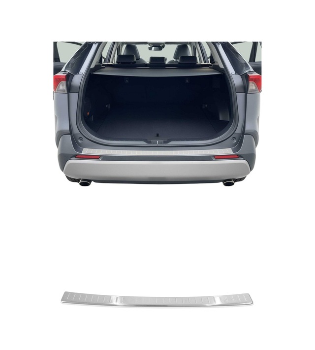 Toyota Rav4 V 2019-2025 Uyumlu Krom Arka Tampon Eşiği Paslanmaz Çelik Taşlı Mat
