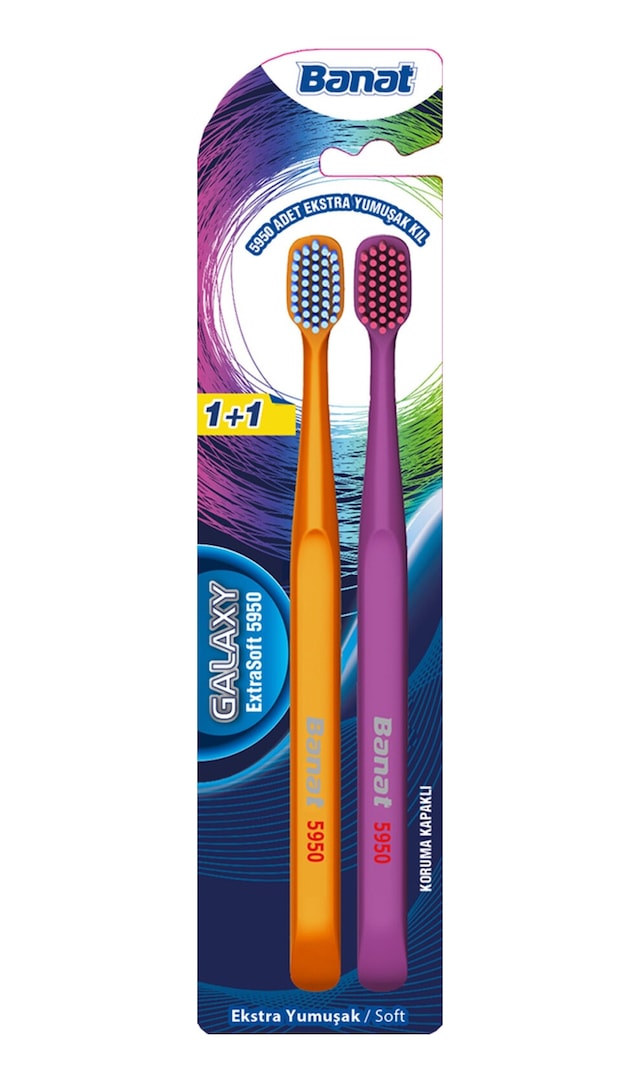 Banat Galaxy Extrasoft 5950 Diş Fırçası 1+1 2'li Paket