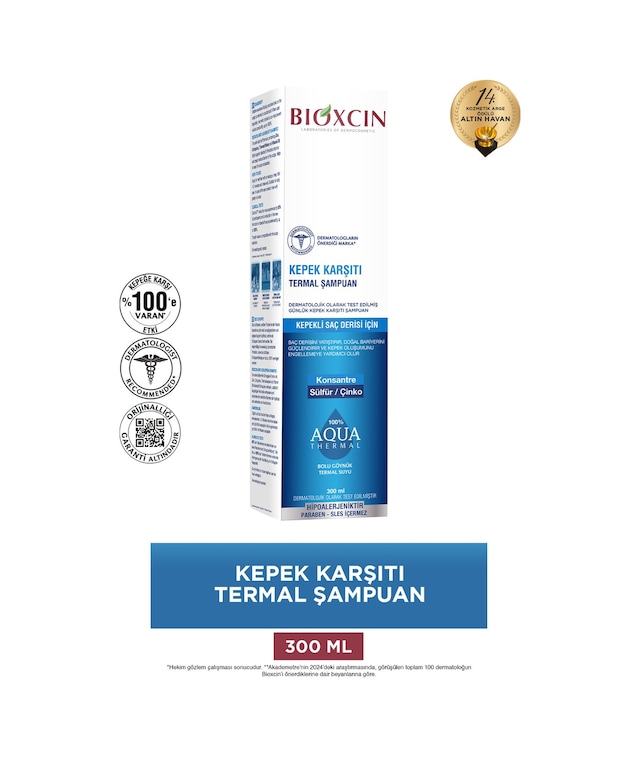 Bioxcin Aqua Thermal Kepek Karşıtı Şampuan 300ml Tüm Saç Tipleri - Kepek Kaşıntı Pullanma Karşıtı