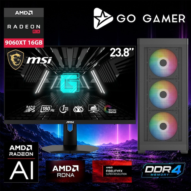 Go Gamer AE376D Ryzen 7 5700X RX 9060 XT 32GB RAM 2TB SSD