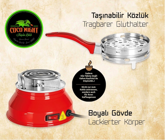 Coco Night Elektrikli Köz Ocağı, Nargile Kömürü Köz Yapma, Köz Matik, Közlük