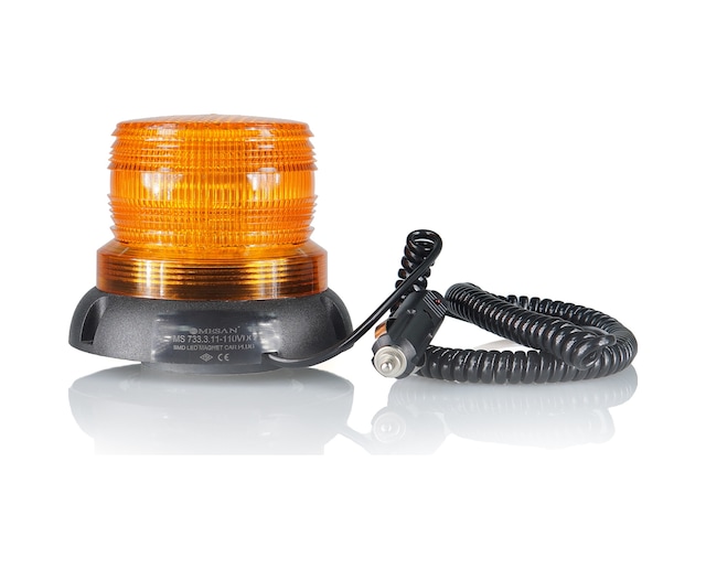 Mesan Ø90 İkaz Lamba Led Multifonksiyon Buzzer Mıknatıslı 12m Çakmak Fiş Turuncu 12-24vdc Ms 735.3.12-24vdc