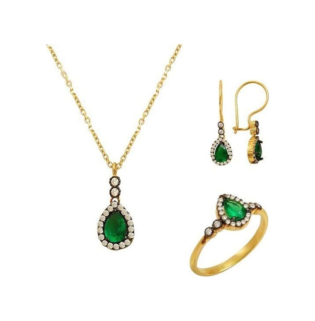 Mini Zümrüt Set 5,97 Gram 14 Ayar Altın