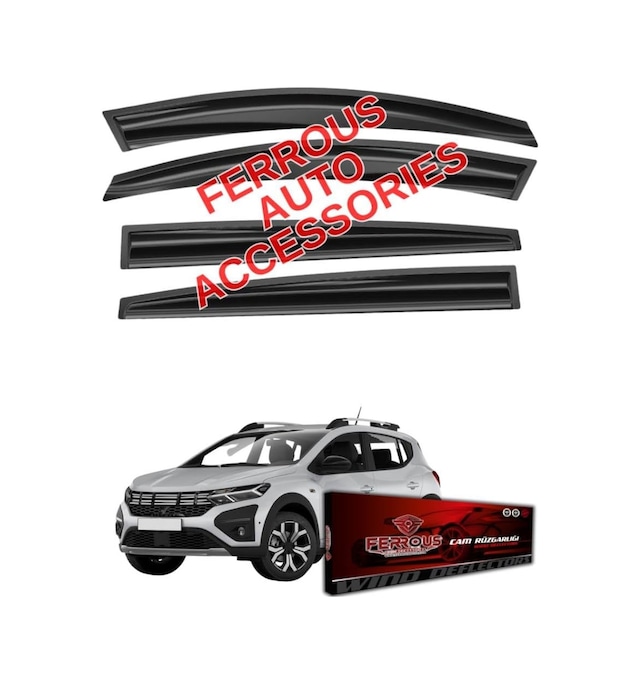 Dacia Sandero Stepway İle Uyumlu Ferrous Cam Rüzgarlığı 4lü 2021 Ve Üstü