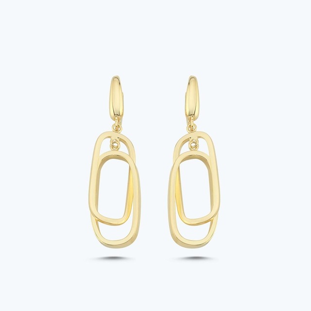 Altınbaş Altın İç İçe Geçmiş Oval Küpe Akp0191-y-3481 Çok Renkli