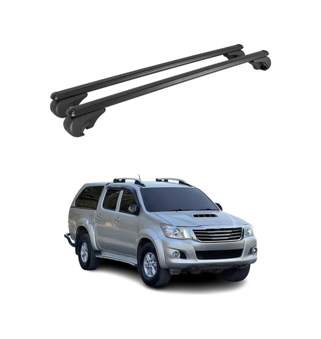 Toyota Hilux Vıı 2005-2015 Arası Uyumlu Port Bagaj Taşıyıcı Ara Atkı Alüminyum Siyah 2 Parça
