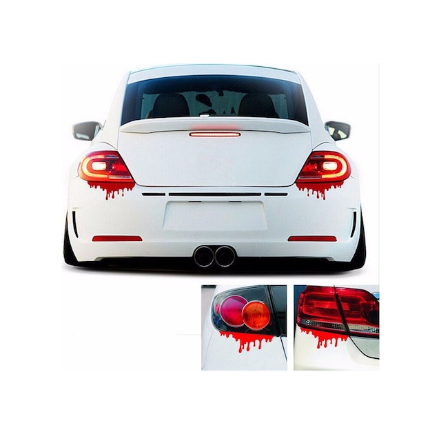 3 Adet Oto Far Altı Kan Sticker. Araba Kan Sticker